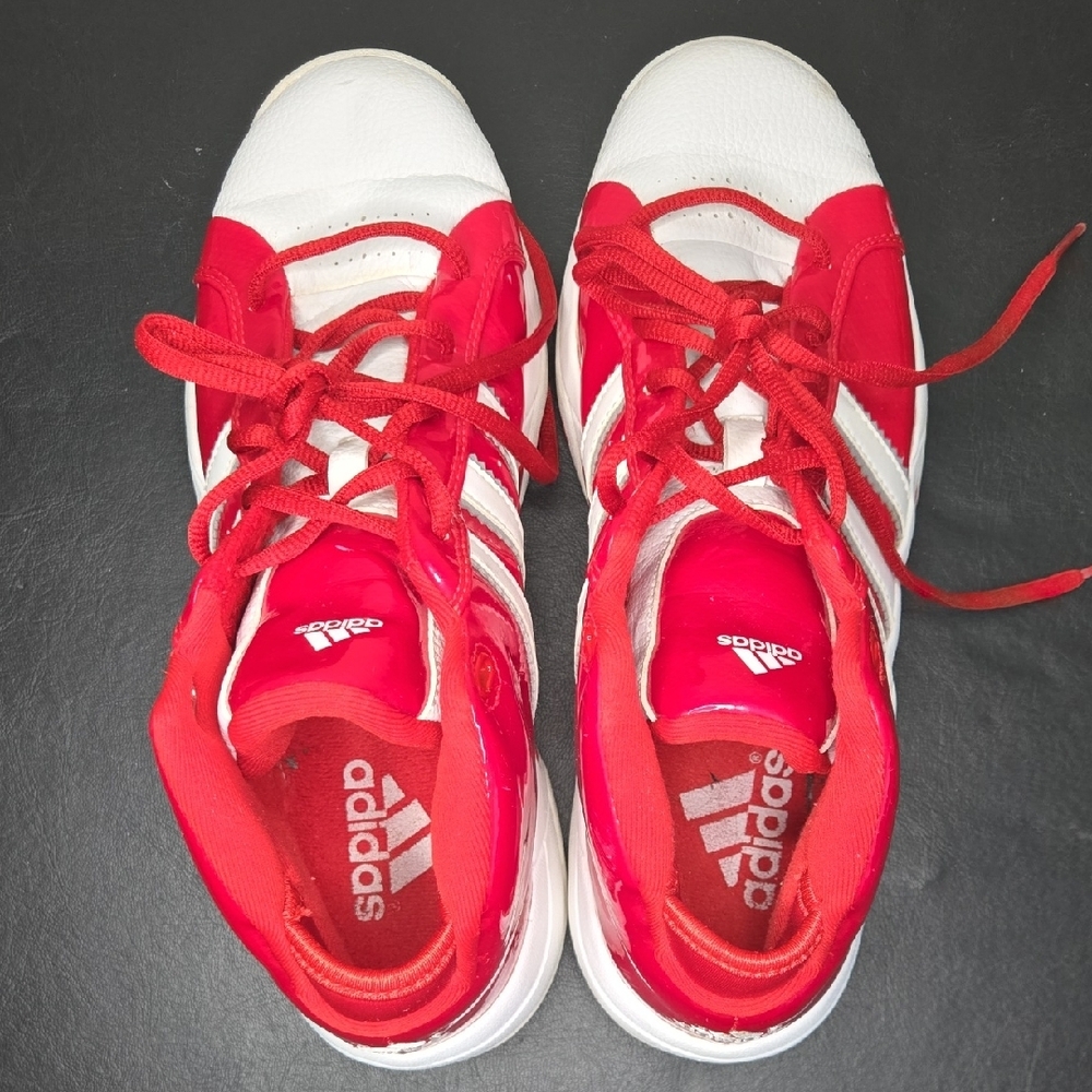 Adidas Bright Red and White Sneakers - Picture 6 of 11